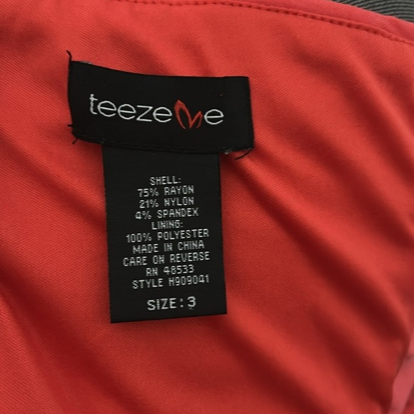 Teeze Me Red Strapless Sweetheart Bodycon Dress Crisscross Bodice & Even size 3 - Picture 6 of 7